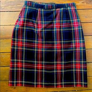 authentic halston heritage tartan plaid skirt size 4p